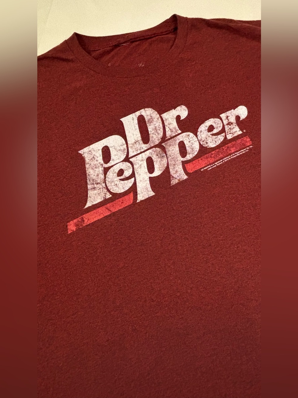 Dr Pepper fan gear Graphic Tee - Maroon heather XL & brown Halloween L - Picture 8 of 11